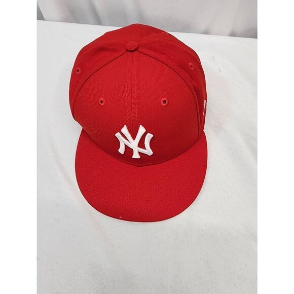New Era New York Yankees White Red Size 8 Fitted Hat - Picture 5 of 7